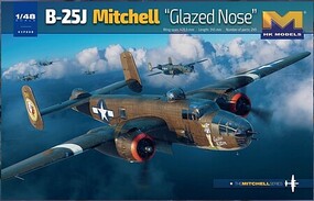 HK-Models B25J Mitchell Glazed Nose Bomber Plastic Model Airplane Kit 1/48 Scale #01f008