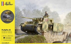 Heller PzKpfw III Ausf J/L/M Tank Plastic Model Tank Kit 1/16 Scale #30321