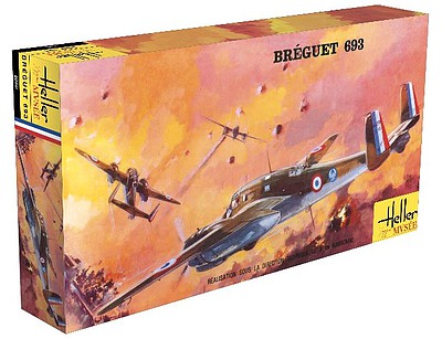 Heller Breguet 693/2 WWII French Ground Attack Plane Plastic Model Airplane Kit 1/72 Scale #80392