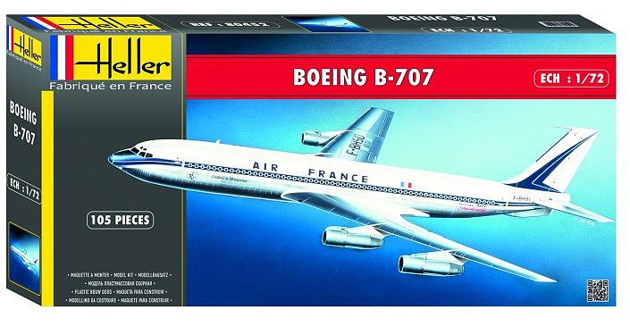 Heller 80452 1:72 B707 Air France Commercial Airliner 