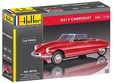 Heller DS19 Convertible Car Plastic Model Car Kit 1/16 Scale #80796