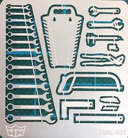 Highlight Tool Set (Wrenches, Saws, Pliers, etc.) Plastic Model Vehicle Accessory Kit 1/24-1/25 #31