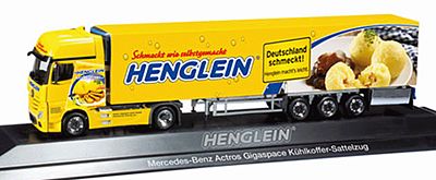 Herpa Mercedes Actros Gigaspace Semi Henglein HO Scale Model Railroad Vehicle #121422