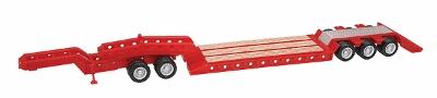 Herpa Heavy Equipment Trailer - Assembled - Red HO Scale Model Railroad Vehicle #5392