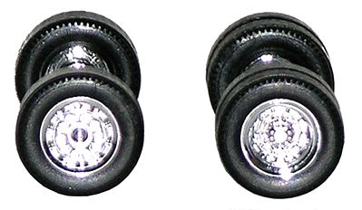 Set Di 8 Ruote Doppie Cromate Herpa 052023 Con Assale Per Trattore/semi, Scala 1/87 HO - Foto 5