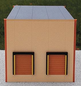Herpa Two-Bay Modern Warehouse - Kit (Plastic) - Sand HO Scale Model Railroad Building #6320
