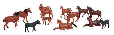 Herpa Assorted Horses (50) HO Scale Model Railroad Figure #63608