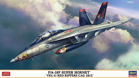 Hasegawa F/A18F Super Hornet VFA11 Red Rippers CAG 2013 Plastic Model Airplane Kit 1/72 Scale #2385