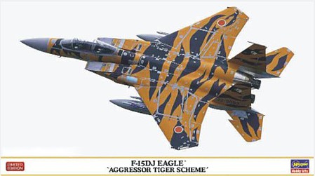 Hasegawa F15DJ Eagle Aggressor Tiger Scheme Fighter Plastic Model Airplane Kit 1/72 Scale #2392