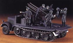 Hasegawa SdKfz7 8-Ton Half Track w/Quad 20mm AA Guns Plastic Model Halftrack Kit 1/72 Scale #31114