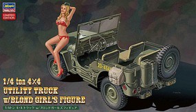 Hasegawa 1/4-Ton 4x4 Utility Truck/Girl Figure Plastic Model Military Vehicle Kit 1/24 Scale #52249
