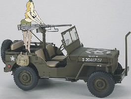Hasegawa 1/4 Ton 4x4 Jeep w/50cal + Figure Plastic Model Military Vehicle Kit 1/24 Scale #52283