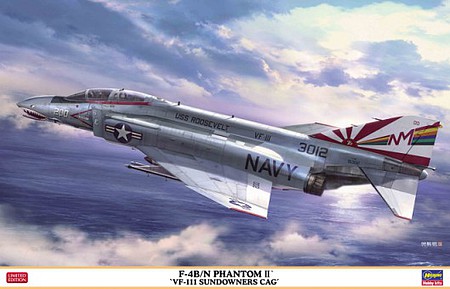 Hasegawa F4B/N Phantom II VF111 Sundowners CAG Fighter Plastic Model Airplane Kit 1/48 Scale #7503
