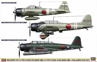 Hasegawa Pearl Harbor Attack Part 2 3kits Plastic Model Airplane Kit 1/48 Scale #7504