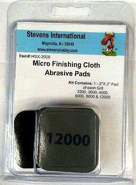 Hobby-Stix 2x2 Micro Finishing Cloth Abrasive Pads (6 diff grits/Blister Cd)