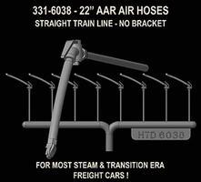 Hi-Tech HO AAR 22'' Real Rubber Air Hoses w/o Brackets (8)