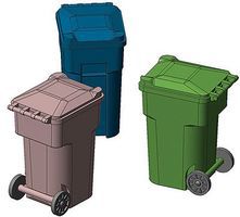 Hi-Tech HO Green Yard Trash Cans (6)