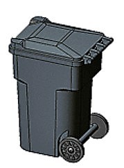 Hi-Tech HO Black Yard Trash Cans (6)