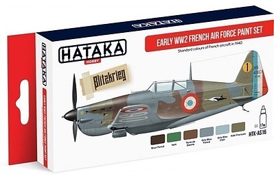 Hataka Red Line (Airbrush-Dedicated)- Early WWII French AF Paint Set (6 Colors) 17ml Bottles