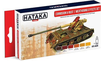 Hataka Red Line (Airbrush-Dedicated)- Corrosion & Rust Weathering Effects Paint Set (6 Colors) 17ml Bottles