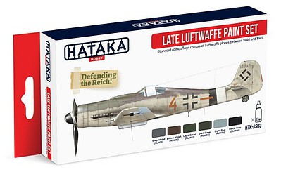 Hataka Red Line (Airbrush-Dedicated)- Late Luftwaffe 1944-45 Camouflage Paint Set (6 Colors) 17ml Bottles