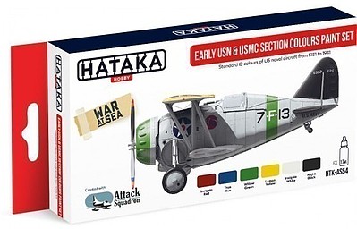 Hataka Red Line (Airbrush-Dedicated)- Early USN & USMC Section Colors 1931-41 Paint Set (6 Colors) 17ml Bottles