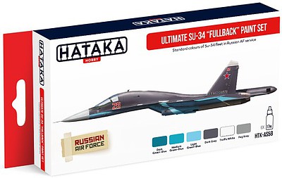 Hataka Red Line (Airbrush-Dedicated)- Ultimate Su34 Fleet Fullback Russian AF Paint Set (6 Colors) 17ml Bottles