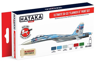 Hataka Red Line (Airbrush-Dedicated)- Ultimate Su33 Flanker-D Russian Naval Aviation Service Paint Set (6 Colors) 17ml Bottles