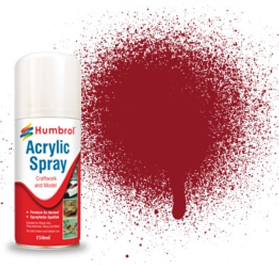 Humbrol 150ml Acrylic Gloss Crimson Spray