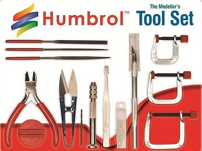 Humbrol Modellers Medium Tool Set (14 different) Hobby and Plastic Model Hand Tool Set #9159