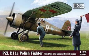 IBG 1/32 IBG Models PZL P.11c Polish Fighter with Pilot and Ground Crew Figures