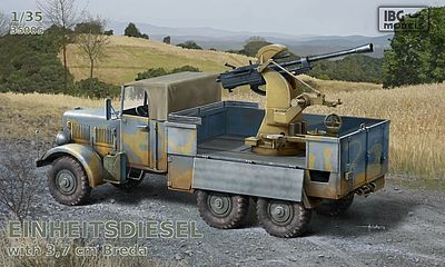 IBG Einheits Diesel German Truck w/3,7cm Breda Gun Plastic Model Military Truck Kit 1/35 #35005