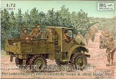IBG Chevrolet C15A Cab 11 Personnel Lorry Plastic Model Military Vehicle Kit 1/72 Scale #72017