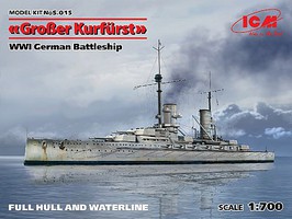 ICM WWI German Grosser Kurfurst Battleship Plastic Model Military Ship Kit 1/700 Scale #15