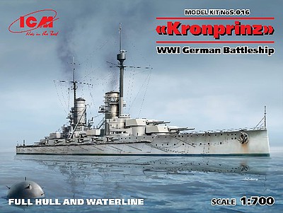 ICM WWI German Battleship Kronprinz Plastic Model Military Ship Kit 1/700 Scale #16