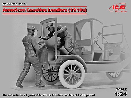 ICM American Gasoline Loaders 1910s (2) (New Tool) Plastic Model Car Kit 1/24 #24018