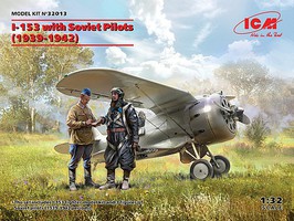 ICM Polikarpov I-153 with Soviet Pilots WWII Plastic Model Airplane Kit 1/32 Scale #32013