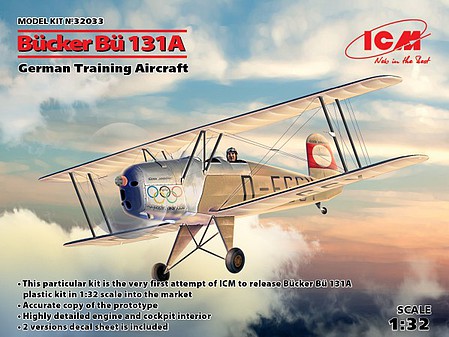 ICM German Bucker Bu131A Training Aircraft Plastic Model Airplane Kit 1/32 Scale #32033