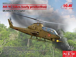 ICM US Army AH1G Cobra Attack chopper Plastic Model Helicopter Kit 1/32 Scale #32060