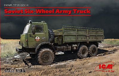 ICM Soviet Six-Wheel Army Truck (New Tool) Plastic Model Military Vehicle Kit 1/35 Scale #35001