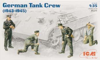 ICM WWII German Tank Crew (4) Plastic Model Military Figure 1/35 Scale #35211