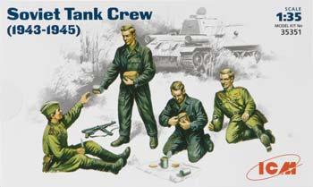 ICM Soviet Tank Crew 1943-45 (4) Plastic Model Military Figure 1/35 Scale #35351