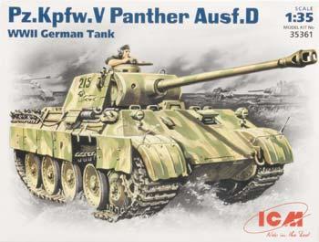 ICM WWII PzKpfw V Panther Hunter Ausf D German Tank Plastic Model Tank Kit 1/35 Scale #35361