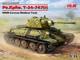 ICM WWII German PzKpfw T34-747(r) Medium Tank (JAN) Plastic Model Tank Kit 1/35 #35370