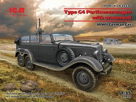 ICM WWII German G4 Staff Car with Armament Plastic Model Military Vehicle Kit 1/35 Scale #35530
