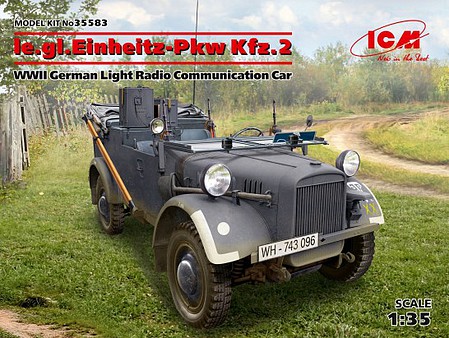 ICM le.gl.Einheitz PkwKfz 2 Light Radio Car Plastic Model Vehicle Kit 1/35 Scale #35583