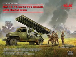 ICM BM-13-16 on G7107 Chassis with Soviet Crew Plastic Model Vehicle Kit 1/35 Scale #35596