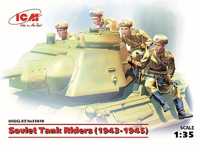 ICM Soviet Tanks Riders 1943-1945 (4) (New Tool) Plastic Model Military Figure Kit 1/35 #35640