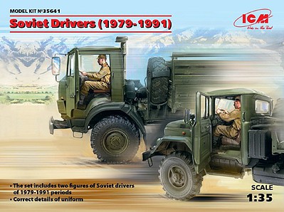 ICM Soviet Drivers 1979-1991 (2)(New Tool) Plastic Model Military Vehicle Kit 1/35 Scale #35641