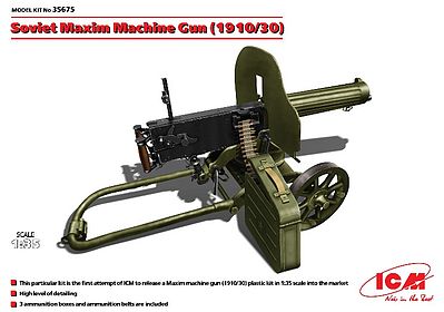 ICM Maxim Soviet Machine Gun (New Tool) Plastic Model Artillery Kit 1/35 Scale #35675